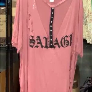 Pink Graphic Top plus